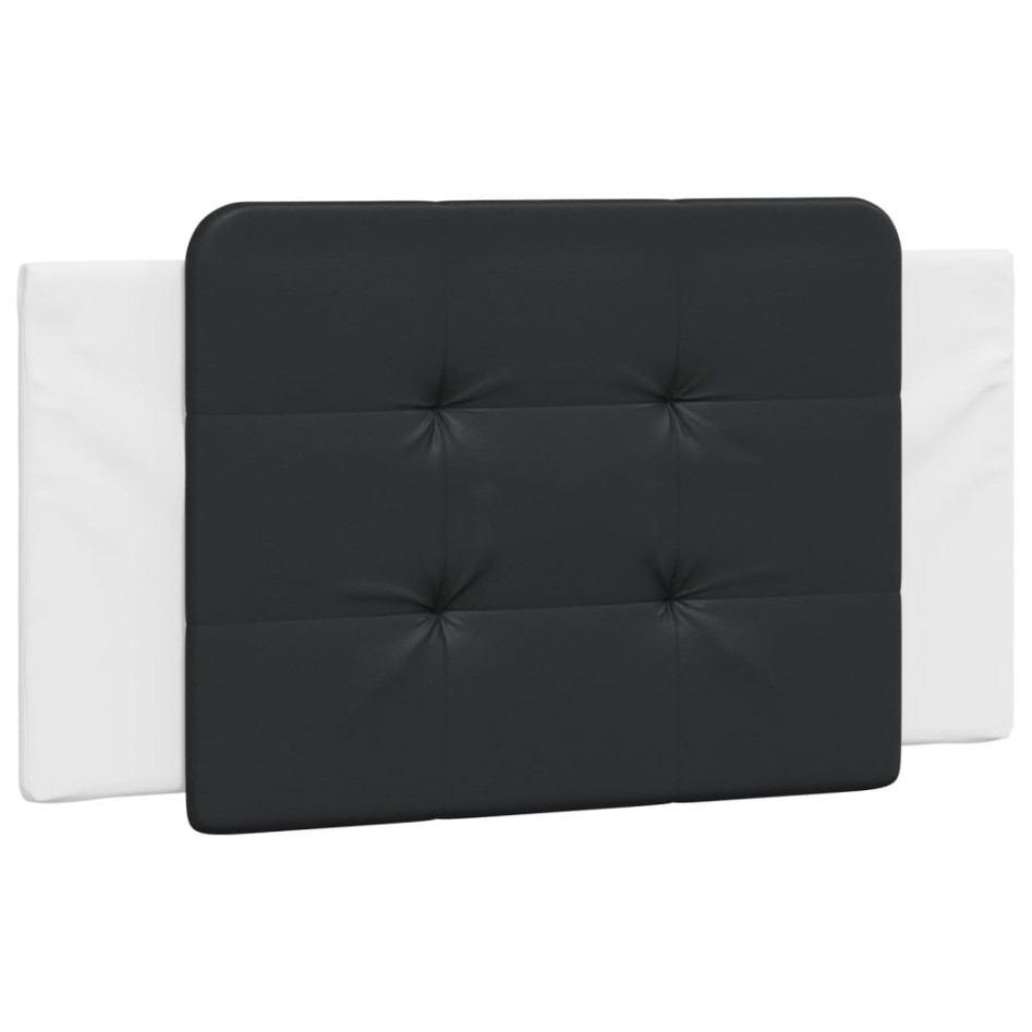 Cabecero de cama acolchado cuero sintético negro blanco 100