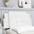 Cabecero de cama acolchado cuero sintético blanco 90