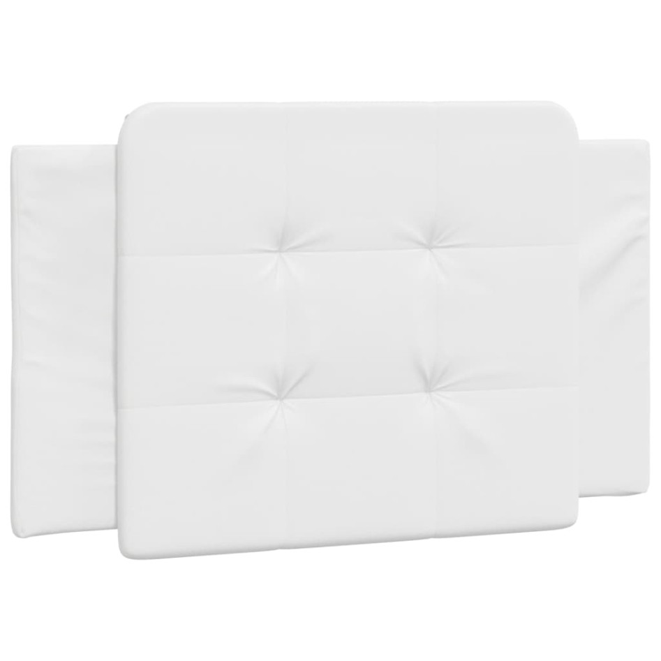 Cabecero de cama acolchado cuero sintético blanco 90