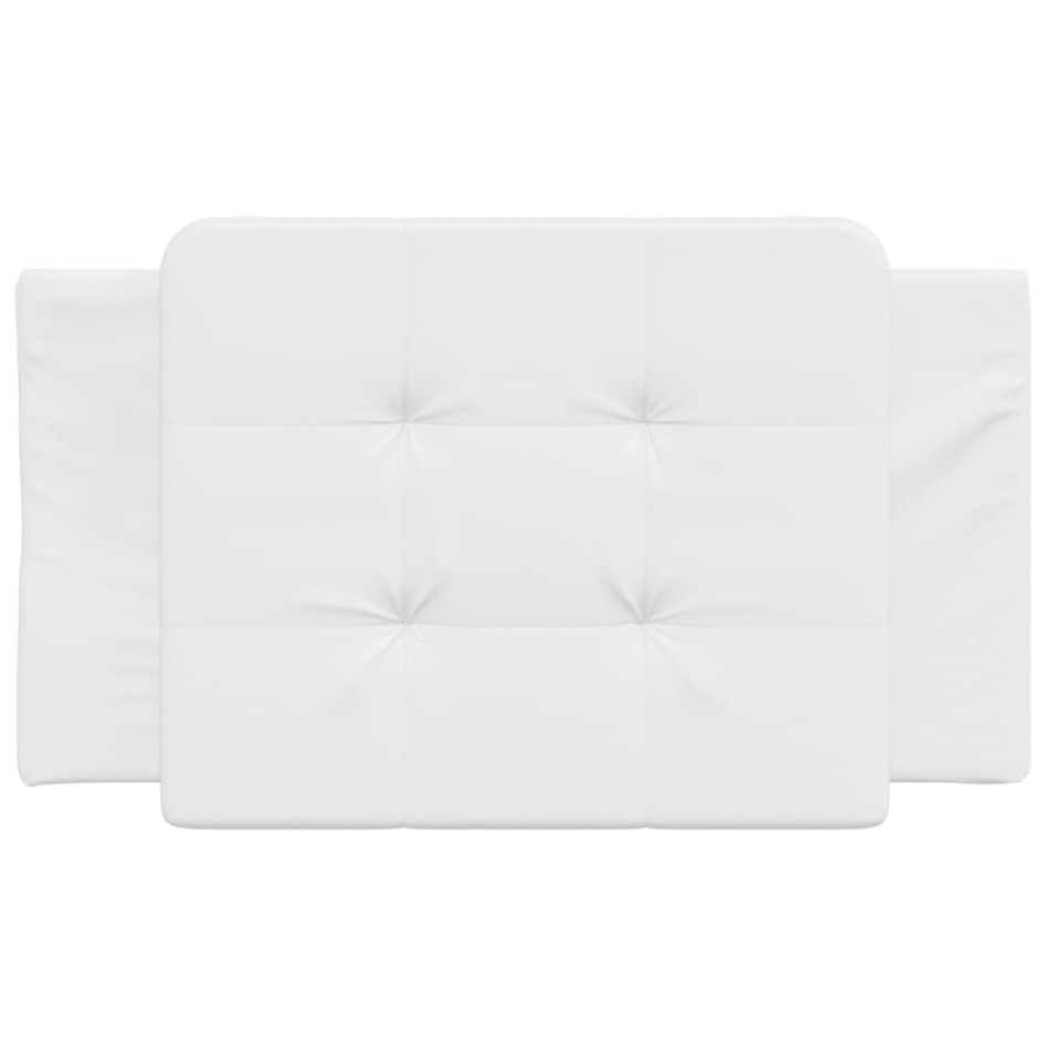 Cabecero de cama acolchado cuero sintético blanco 90