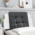 Cabecero de cama acolchado cuero sintético negro y blanco 90