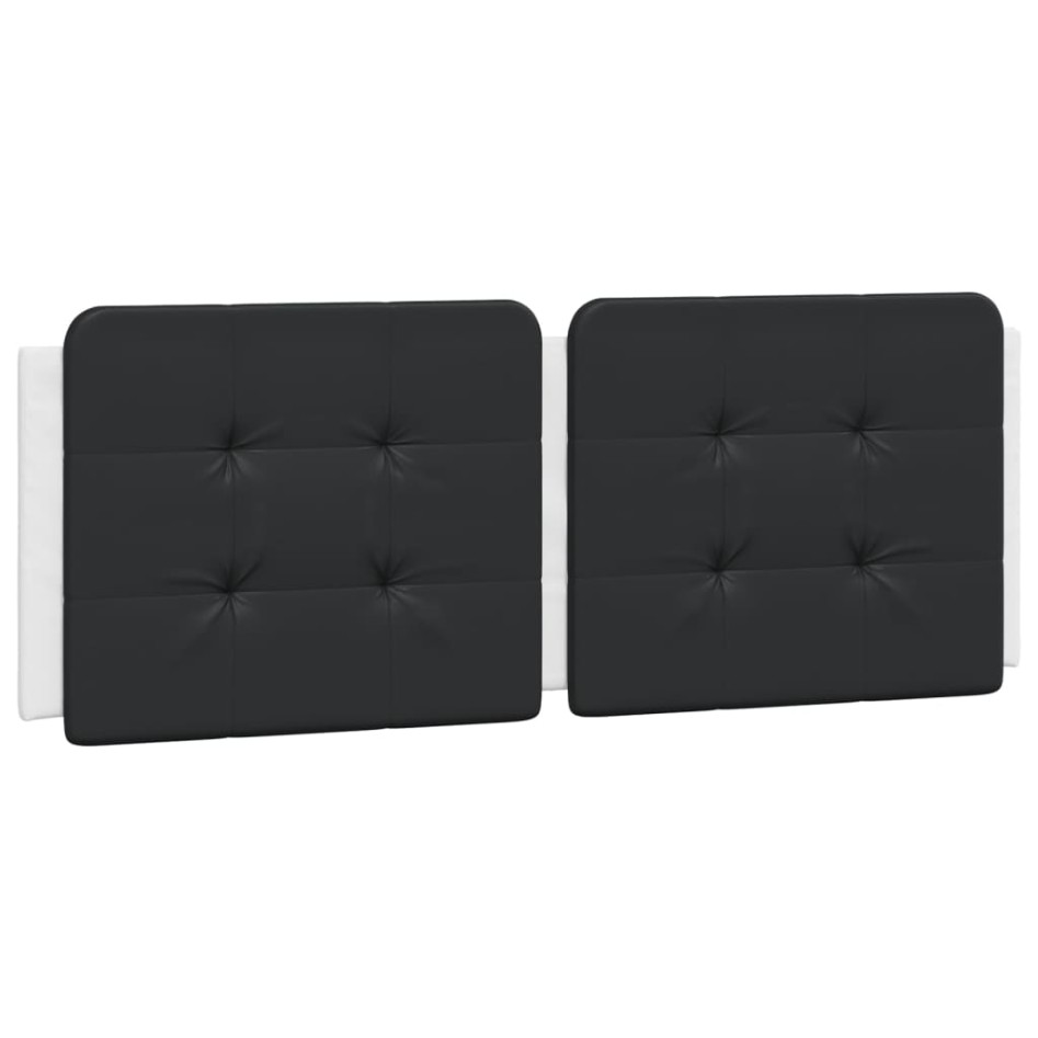 Cabecero de cama acolchado cuero sintético negro blanco 120