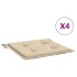 Cojines de silla de jardín 4 uds tela beige 40x40x3