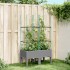 Jardinera con enrejado PP gris claro 80x40x142,5