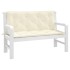 Cojines de banco de jardín 2 uds blanco crema 120x50x7