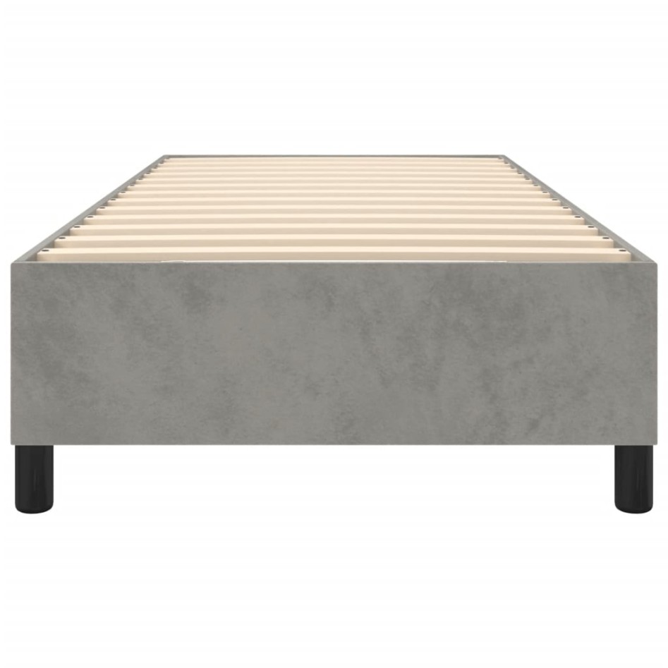 Estructura de cama box spring terciopelo gris claro 90x190