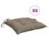 Cojines de silla de jardín 6 uds tela Oxford taupé 40x40x7