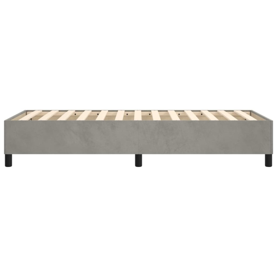 Estructura de cama box spring terciopelo gris claro 90x190