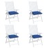 Cojines de palets de jardín 4 uds tela Oxford azul 50x50x7