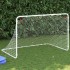 Portería de fútbol acero blanco 122x81x81