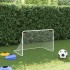 Portería de fútbol acero blanco 122x81x81