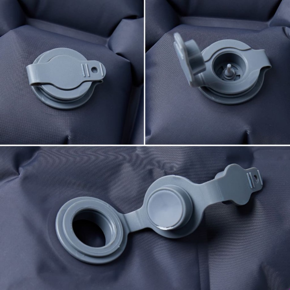 Colchón inflable de camping para 1 persona gris 190x58x6