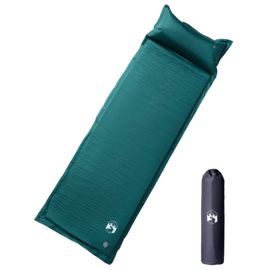 Colchón de camping autoinflable con almohada 1 persona