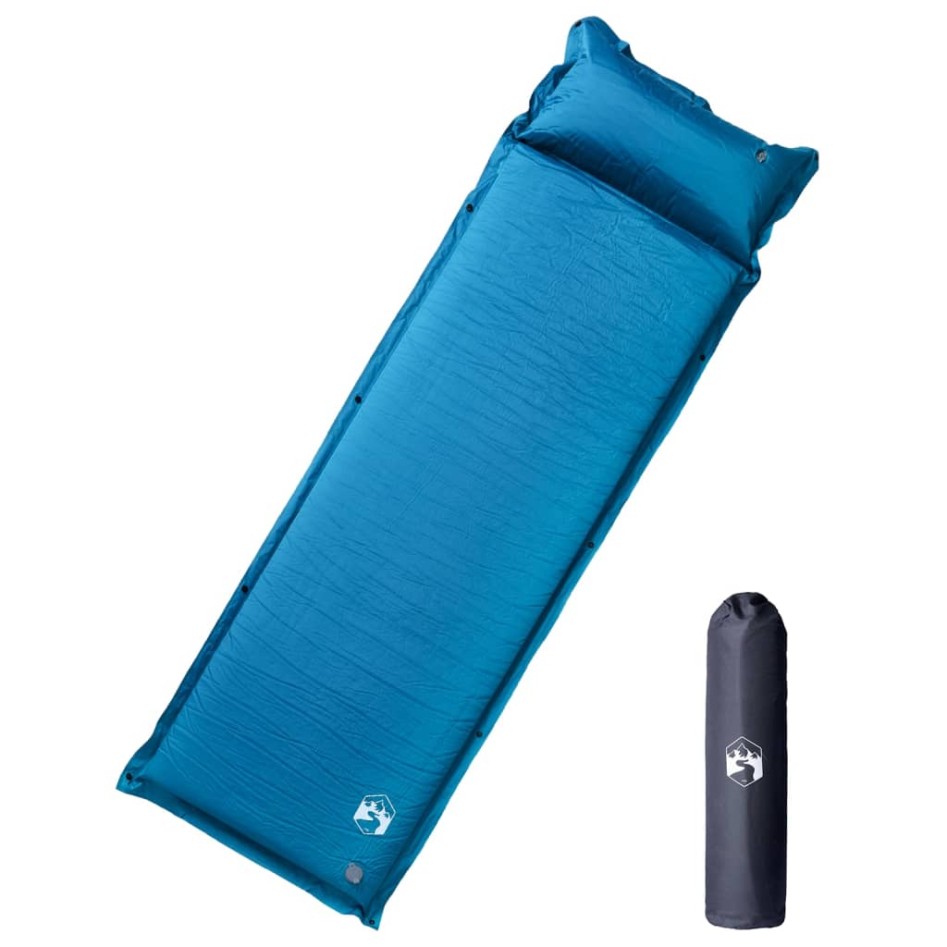Colchón de camping autoinflable con almohada 1 persona