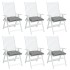 Cojines de silla de jardín 6 uds tela Oxford gris 40x40x7