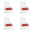 Cojines de silla de jardín 4 uds tela Oxford rojo 40x40x7