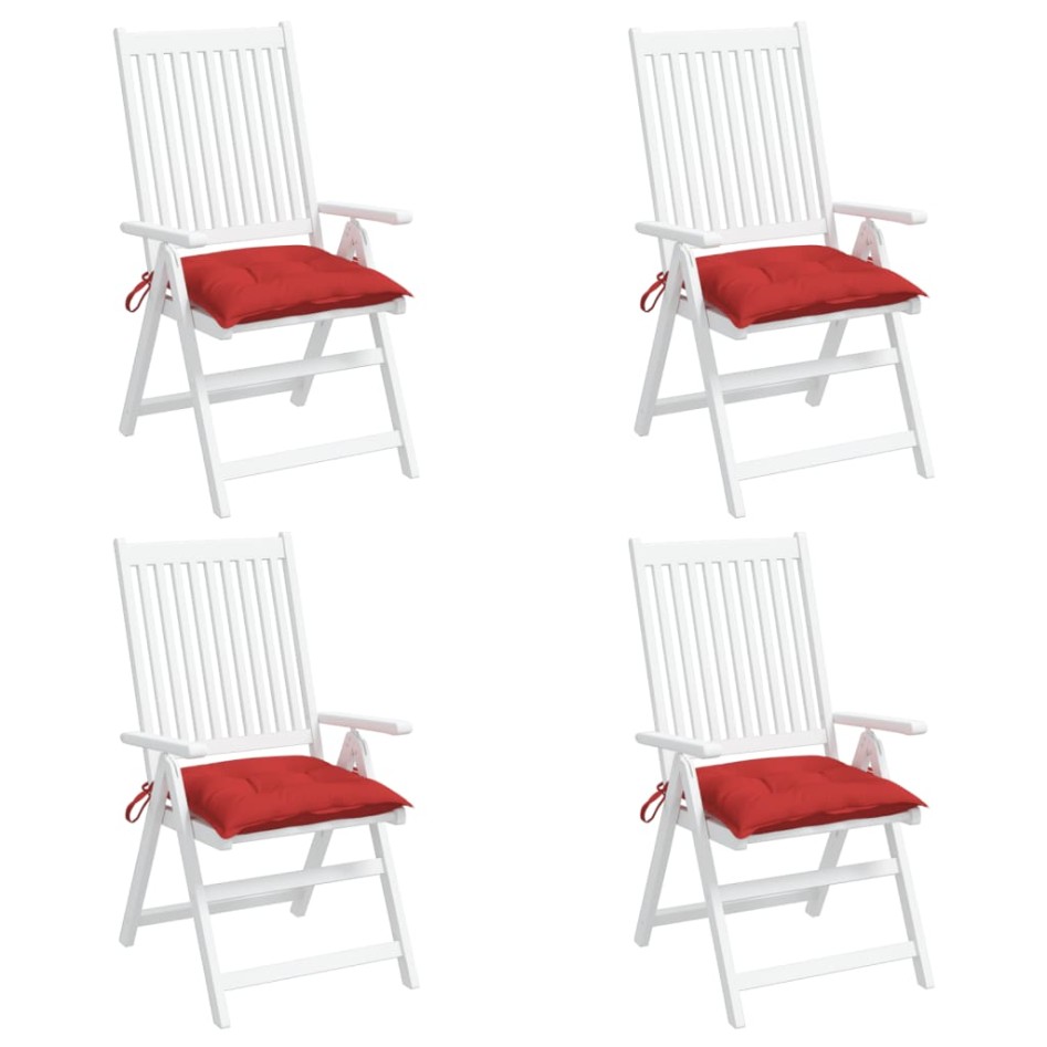 Cojines de silla de jardín 4 uds tela Oxford rojo 40x40x7