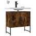 Armario lavabo baño madera ingeniería roble ahumado 60x33x60