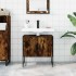 Armario lavabo baño madera ingeniería roble ahumado 60x33x60