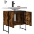 Armario lavabo baño madera ingeniería roble ahumado 60x33x60