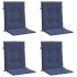 Cojines para silla con respaldo bajo 4 uds tela azul