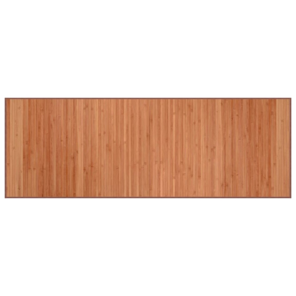 Alfombra rectangular bambú marrón 70x200