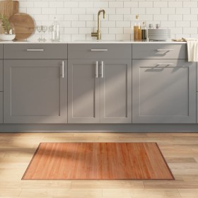 Alfombra rectangular bambú marrón 70x100