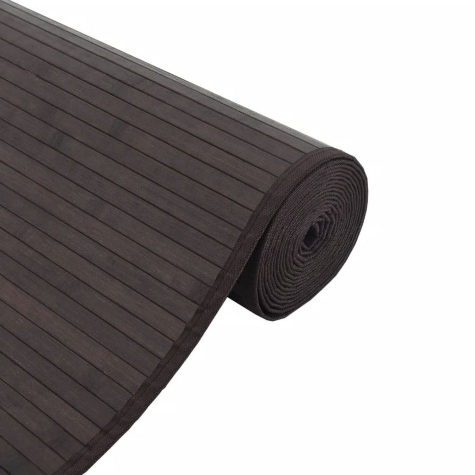 Alfombra rectangular bambú marrón oscuro 70x400