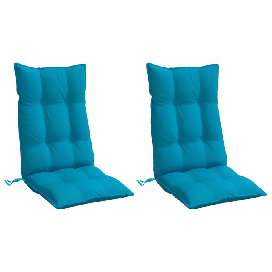 Cojines de silla con respaldo alto 2 uds tela Oxford azul