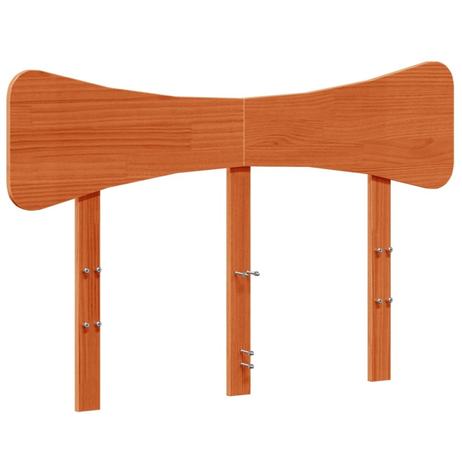 Cabecero de cama madera maciza de pino marrón cera 120