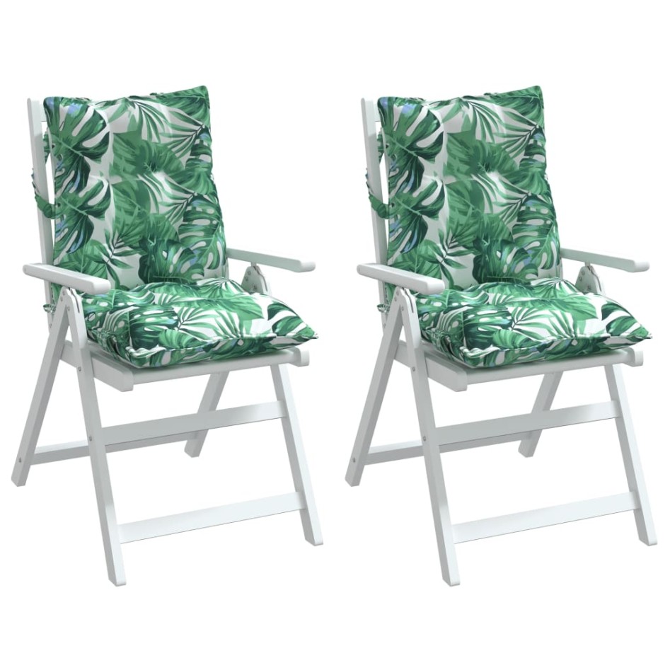 Cojines de silla de respaldo bajo 2 uds tela estampado de