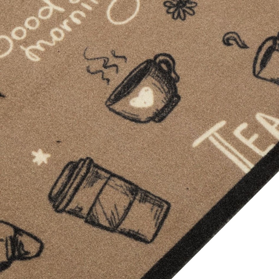 Alfombra de cocina lavable terciopelo marrón Morning 60x300