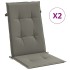 Cojines para silla respaldo alto 2 uds tela gris oscuro