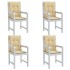 Cojines silla respaldo bajo 4 ud tela beige melange 100x50x4