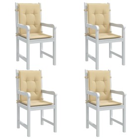 Cojines silla respaldo bajo 4 ud tela beige melange 100x50x4
