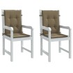Cojines silla respaldo bajo 2 ud tela taupe melange 100x50x4 cm