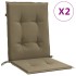 Cojines silla respaldo bajo 2 ud tela taupe melange 100x50x4