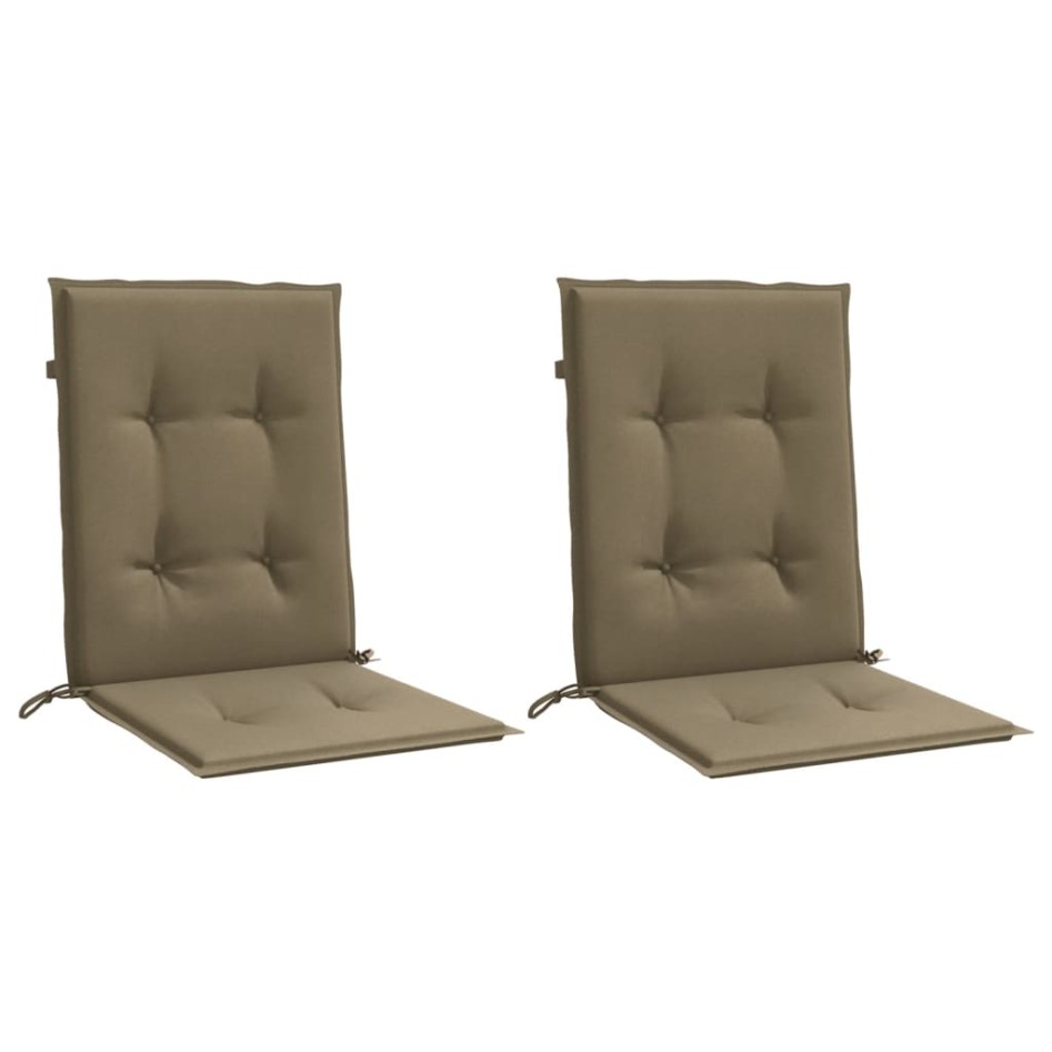 Cojines silla respaldo bajo 2 ud tela taupe melange 100x50x4