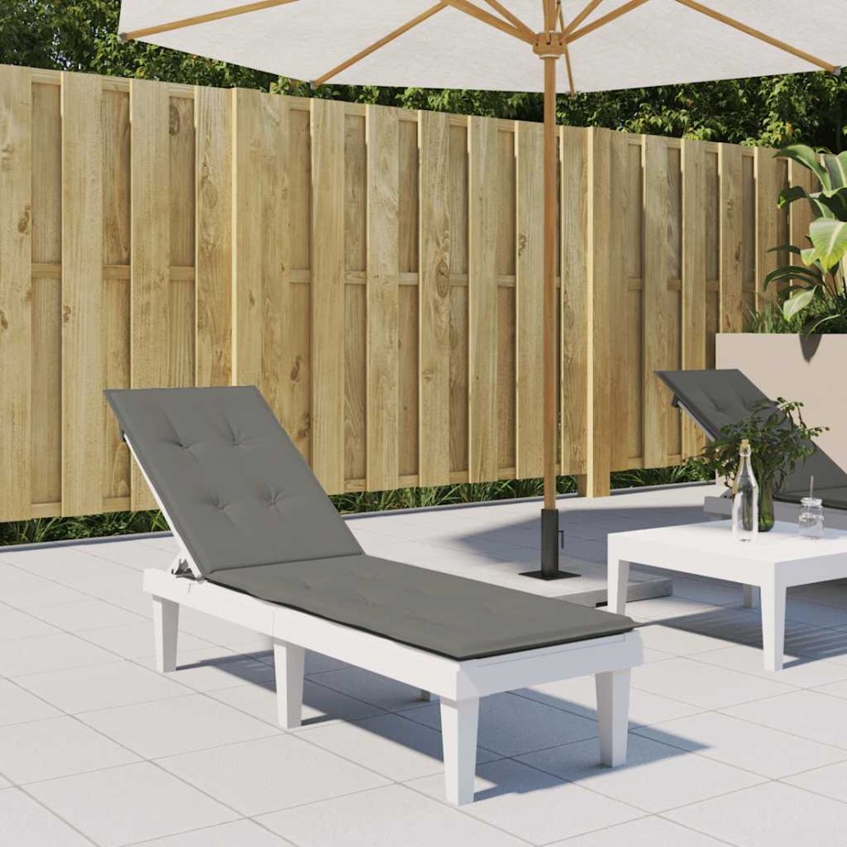 Cojín para tumbona tela gris oscuro melange (75+105)x50x3