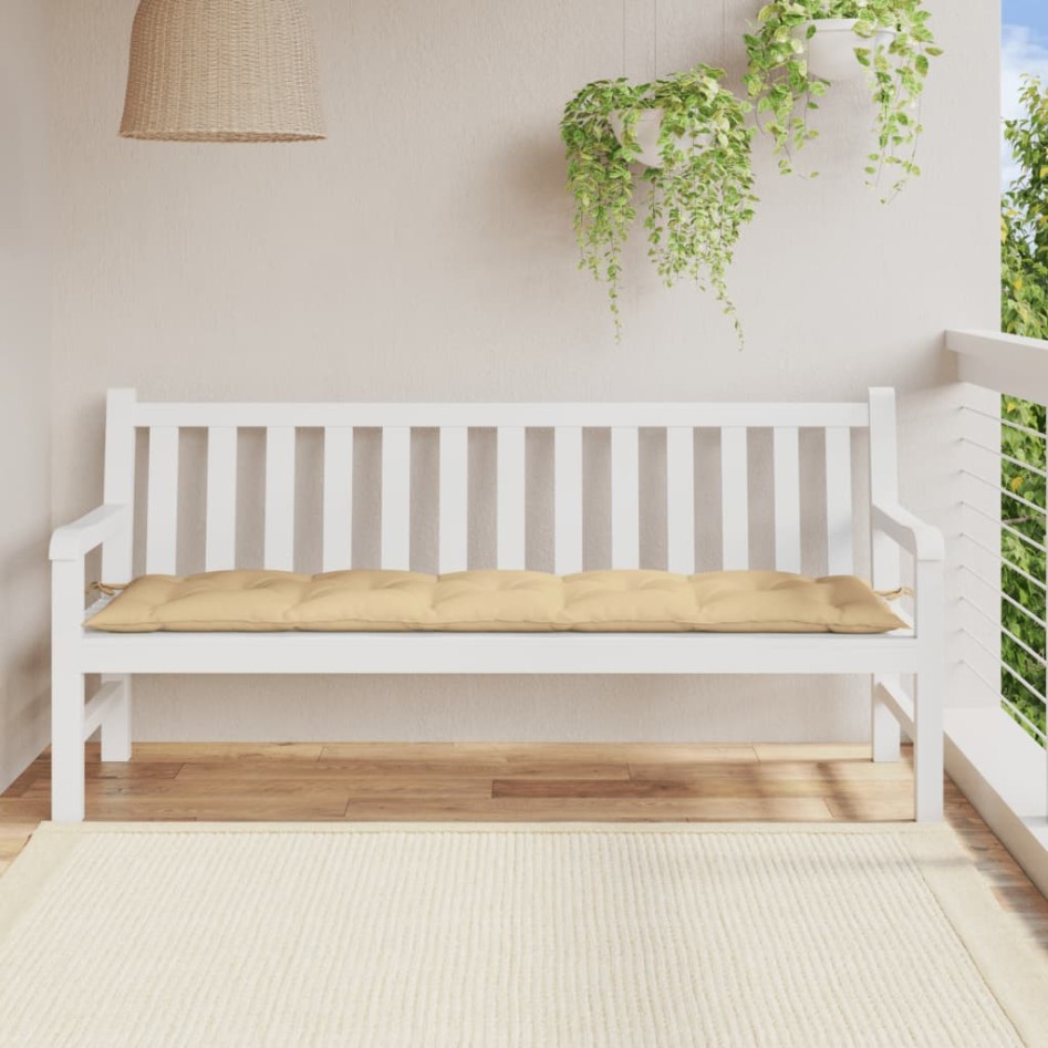 Cojín para banco de jardín tela beige melange 180x50x7