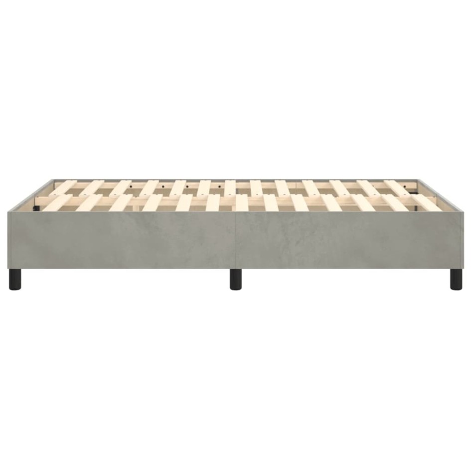 Estructura de cama box spring terciopelo gris claro 120x200