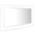 Espejo de baño LED crílico blanco brillo 90x8,5x37