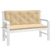 Cojines para banco jardín 2 uds tela beige melange 120x50x7 cm
