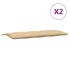 Cojines para banco jardín 2 uds tela beige melange 120x50x7