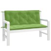Cojines para banco jardín 2 uds tela verde melange 120x50x7 cm