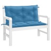 Cojines para banco jardín 2 uds tela azul melange 100x50x7 cm