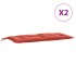 Cojines para banco jardín 2 uds tela rojo melange 100x50x7