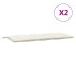 Cojines para banco jardín 2 uds tela crema melange 120x50x7
