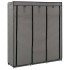 Armario con compartimentos y varillas tela gris 150x45x175