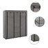 Armario con compartimentos y varillas tela gris 150x45x175